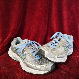 Nike Silver and Light Blue Running Shoes